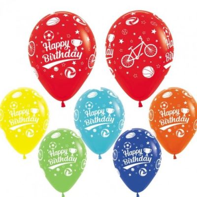 DTX (Sempertex) Printed Latex 25/30cm Happy Birthday Sports 