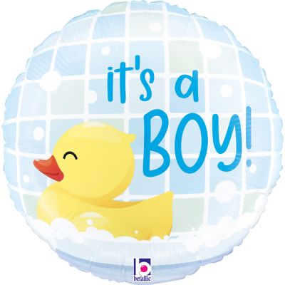 Betallic Microfoil 22cm (9") It's a Boy Rubber Ducky - Air Fill (Unpackaged)