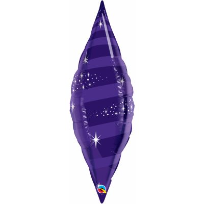 Qualatex Foil Decorative Shape Taper Swirl 96cm (38") Quartz Purple