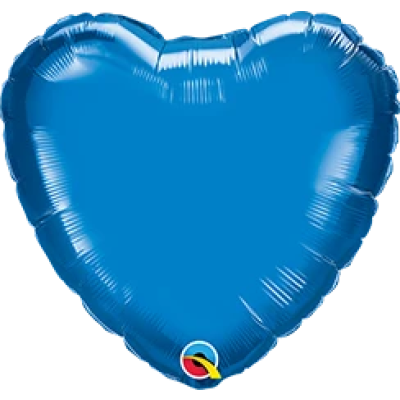 Qualatex Micro-Foil Solid Heart 22cm (9") Sapphire Blue (Air Fill & Unpackaged)