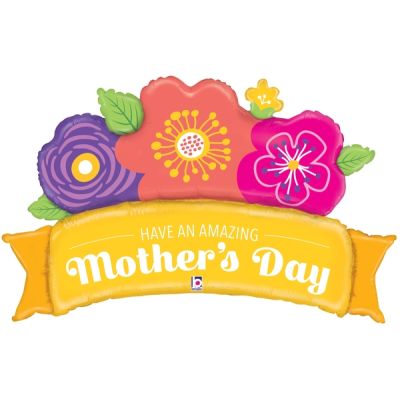 Betallic Foil Shape 99cm (39") Amazing Mother's Day Banner