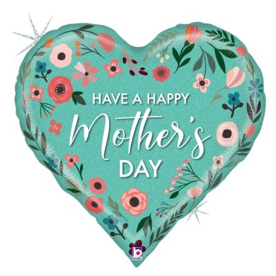 Betallic Foil Shape 58cm (23") Mint Mother's Day Heart