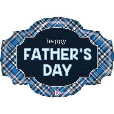 Betallic Foil Shape 63cm (25") Father's Day Plaid (2 Side Print)