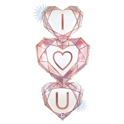 Betallic Holographic Foil Shape 97cm (38") Opal Love You Gem