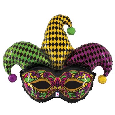 Betallic Foil Shape 114cm (45") Jester Mask