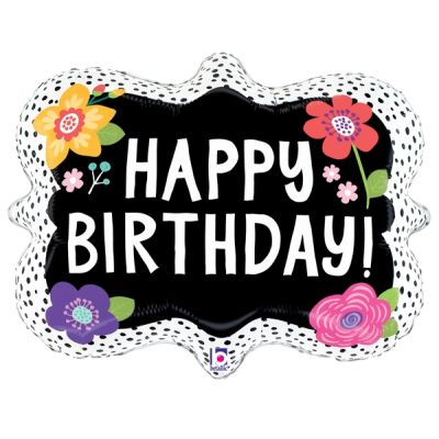 Betallic Foil Shape 66cm (26") Flower Birthday Dots