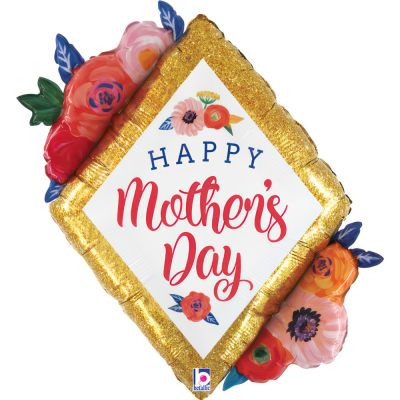 Betallic Foil Shape 71cm (28") Mother's Day Floral Diamond