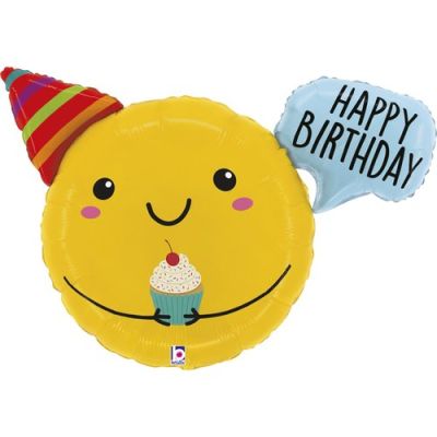 Betallic Foil Shape 81cm (32") Birthday Smiley Says