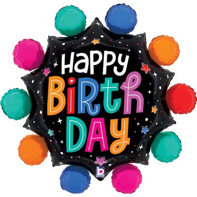 Betallic Foil Shape 74cm (29") Colorful Circles Birthday