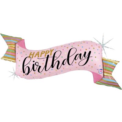 Betallic Foil Shape 114cm (45") Pastel Birthday Banner
