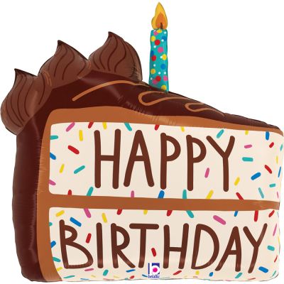 Betallic Foil Shape 71cm (28") Birthday Chocolate Cake Slice