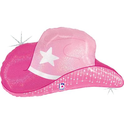 Betallic Foil Shape 66cm (26") Pink Cowgirl Hat