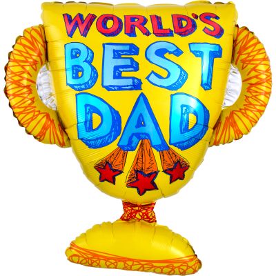 Anagram Foil Shape World's Best Dad Trophy (66cm x 68cm)