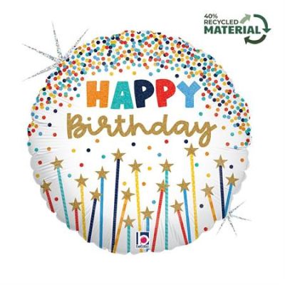 Betallic Holographic Foil 45cm (18") Birthday Star Candles