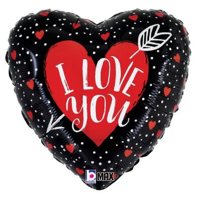 Betallic Foil Shape 45cm (18") Love You Heart Arrow