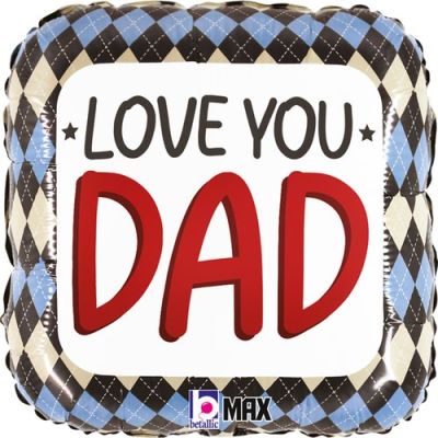 Betallic Foil 45cm (18") Love You Dad Argyle