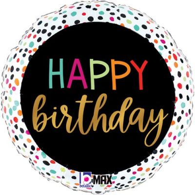Betallic Foil 45cm (18") Birthday Colourful Dots