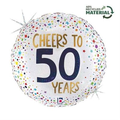 Betallic Holographic Foil 45cm (18") Cheers to 50 Years