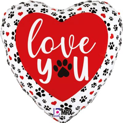 Betallic Foil 45cm (18") Love You Paw Prints