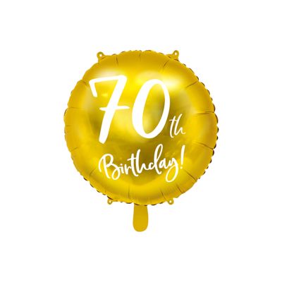 Party Deco Foil Matte Cursive 70th Birthday Gold 45cm