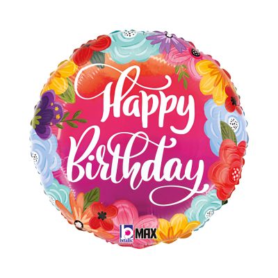 Betallic Foil 46cm (18") Bright Birthday Flowers