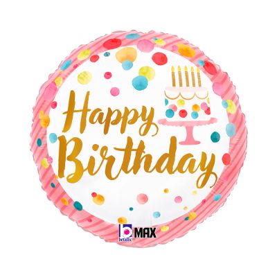 Betallic Foil 46cm (18") Satin Birthday Pink Party