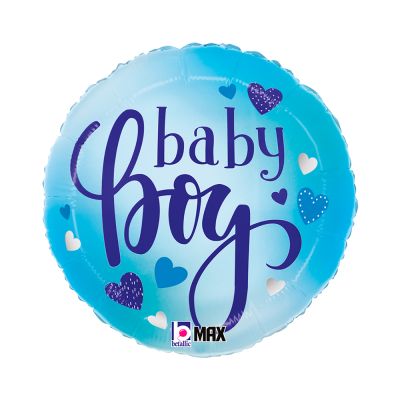 Betallic Foil 46cm (18") Baby Boy Blue Hearts