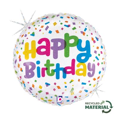 Betallic Foil 46cm (18") Cue The Confetti Birthday