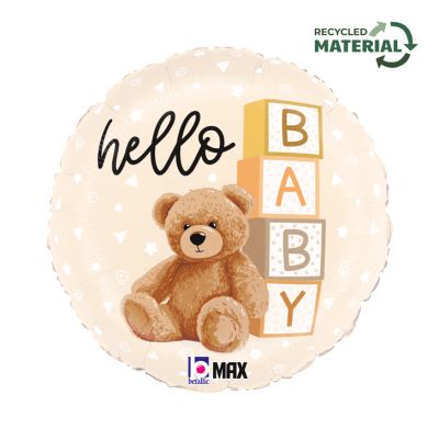 Betallic Foil 46cm (18") Hello Baby Teddy Bear