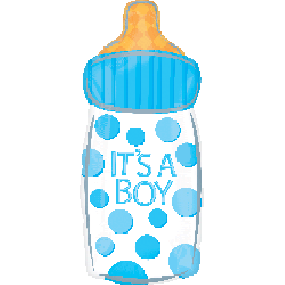 Anagram Foil Jr Shape 18" Baby Boy Bottle