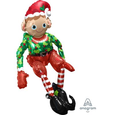 Anagram Foil Multi-Balloon Sitting Elf (43cm x 73cm)  