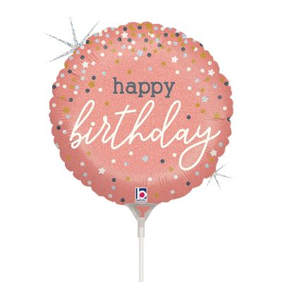 Betallic MicroFoil 22cm (9") Rose Gold Confetti Birthday (unpackaged)