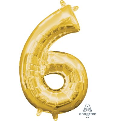Anagram 16" (Air-Fill) Foil Gold Number 6