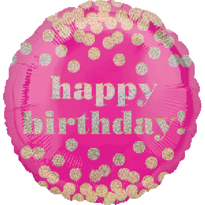 Anagram Foil 45cm (18") Holographic Dotty Happy Birthday