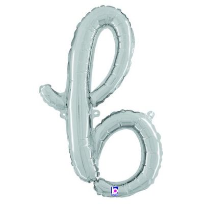 Betallic 24" Script Silver Letter B