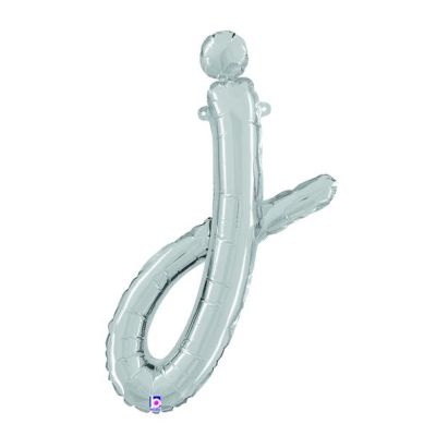 Betallic 24" Script Silver Letter J