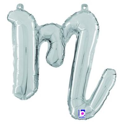 Betallic 14" Script Silver Letter M
