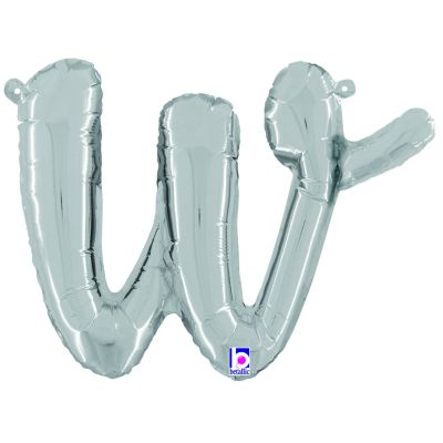 Betallic 14" Script Silver Letter W