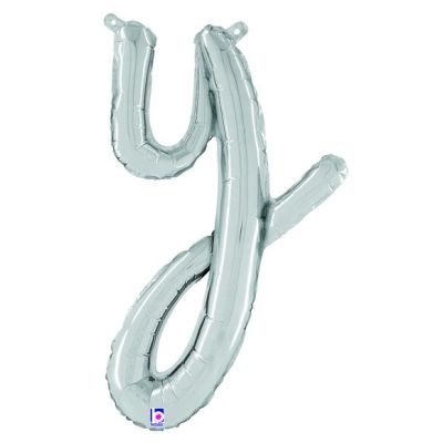 Betallic 24" Script Silver Letter Y