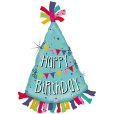 Betallic Foil Shape 86cm (34") Birthday Banner Hat