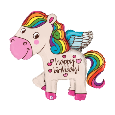 Betallic Foil Shape 114cm (45") Rainbow Pony Birthday