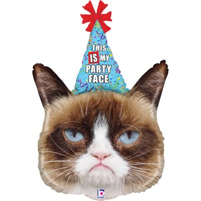 Betallic Foil Shape 74cm (29") Grumpy Cat Party Face