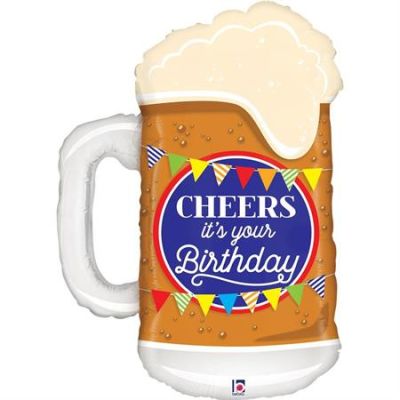 Betallic Foil Shape 86cm (34") Cheers Birthday Beer