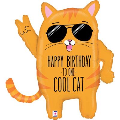 Betallic Foil Shape 86cm (34") Cool Cat Birthday