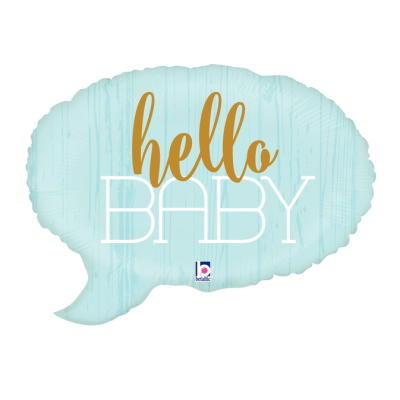 Betallic Foil Shape 61cm (24") Hello Baby Blue