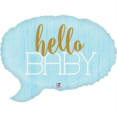 Betallic Foil Shape 61cm (24") Hello Baby Blue