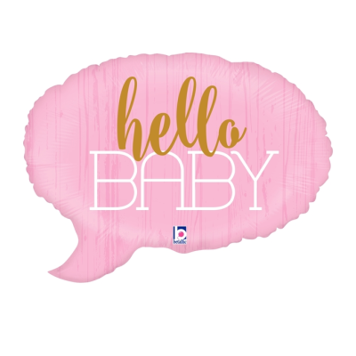 Betallic Foil Shape 61cm (24") Hello Baby Pink