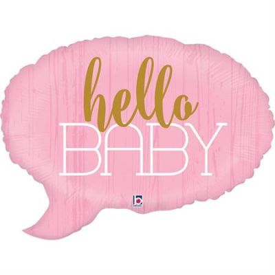 Betallic Foil Shape 61cm (24") Hello Baby Pink