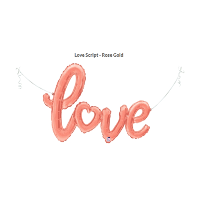 Betallic Foil Shape 80cm (33") Love Script Rose Gold