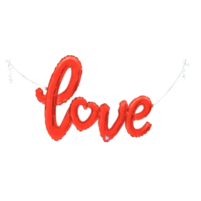 Betallic Foil Shape 80cm (33") Love Script Red